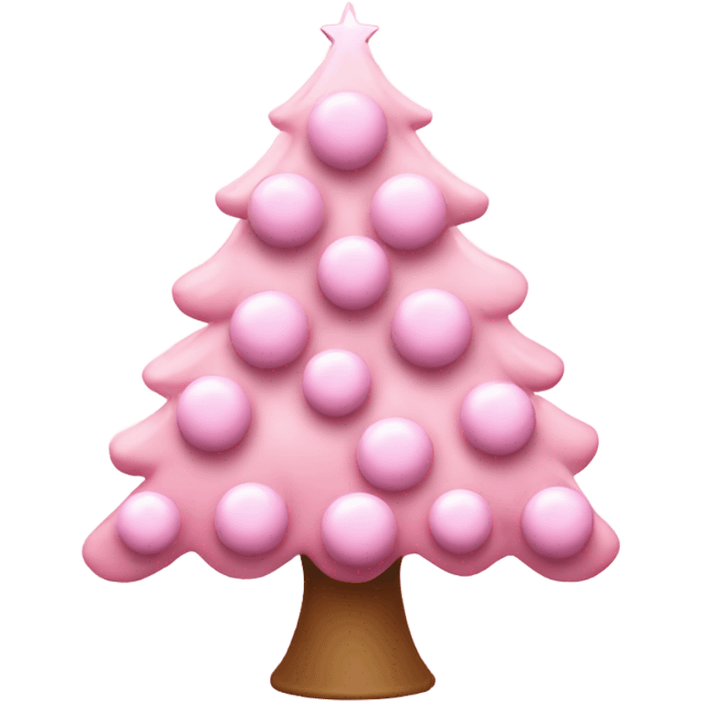 Light pink christmas tree with shiny balls on it  emoji