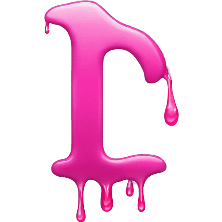 the letter G and there is a dot on it, in pink shades, dripping from it emoji