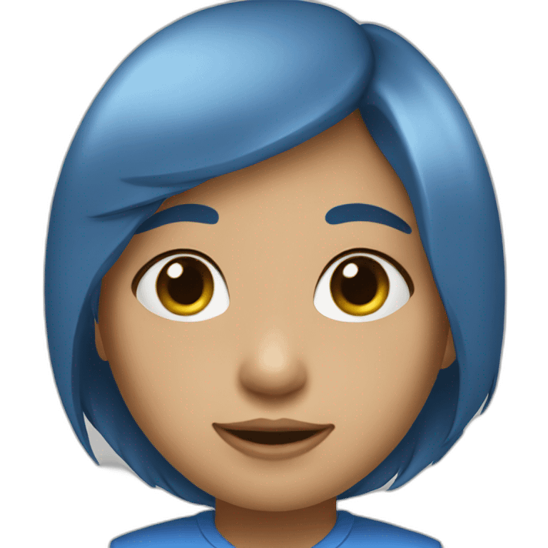 Tenderly girl in blue emoji