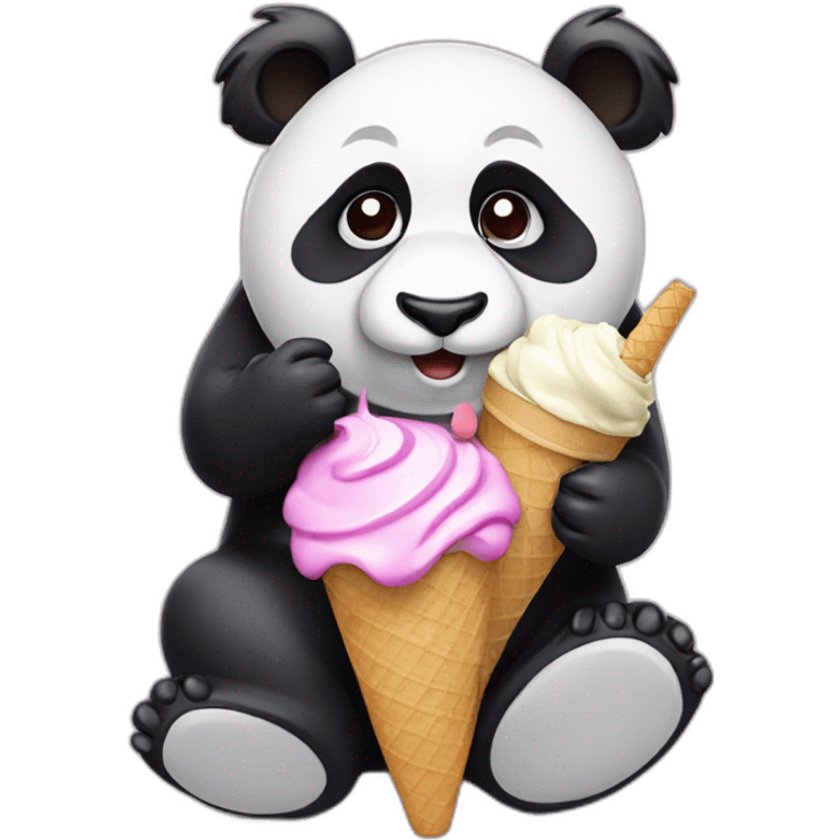 Panda eating ice cream emoji