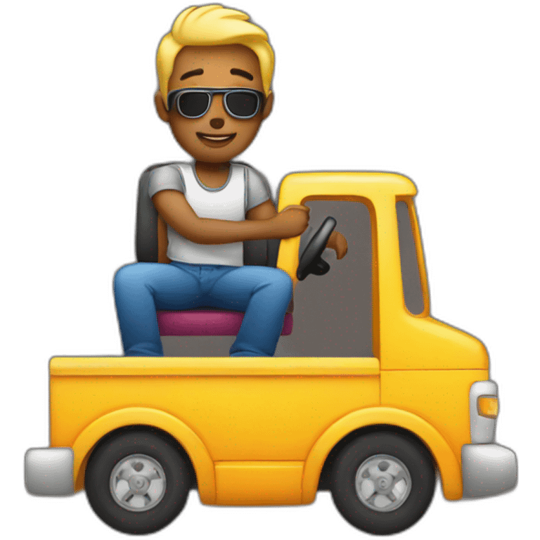 Gay driving a truck emoji