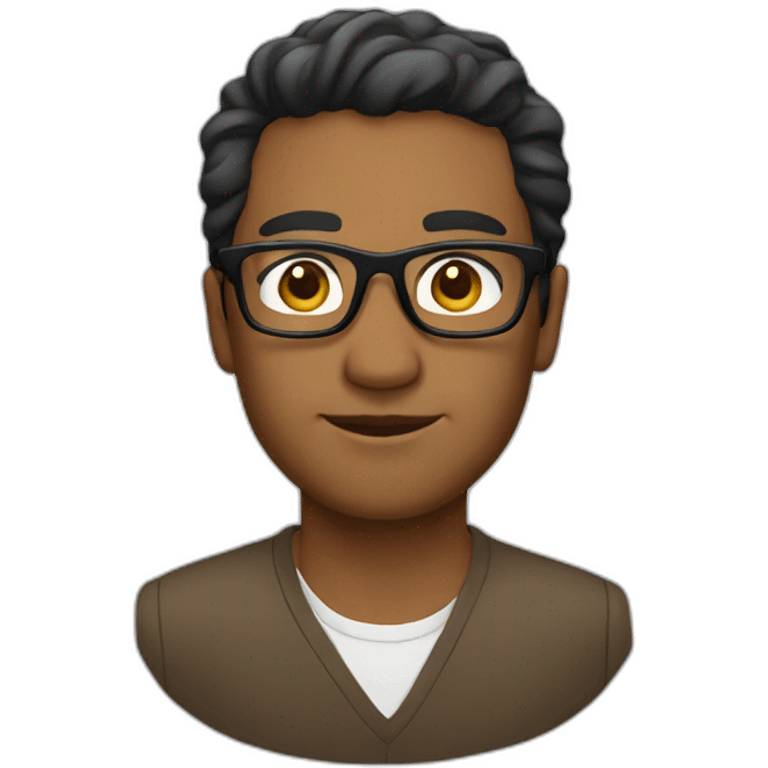 a brown man with white glasses emoji