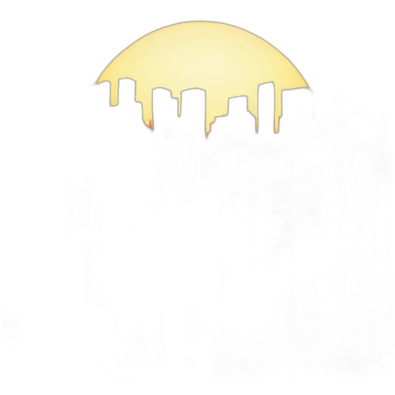 Dramatic sunset behind city buildings emoji