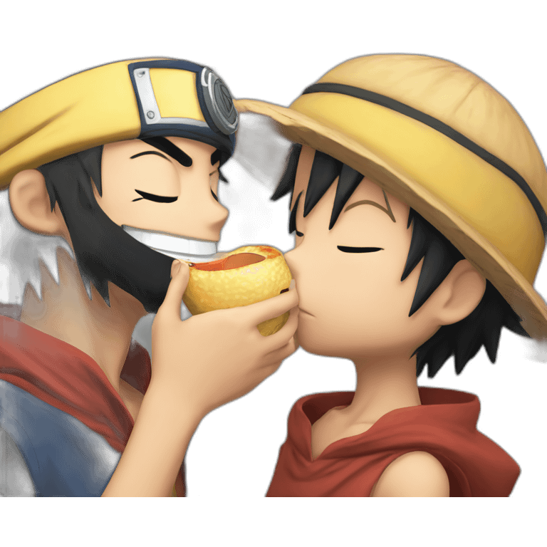 luffy kissing naruto emoji