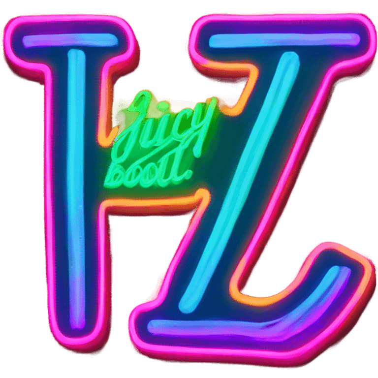 Juicy booty neon sign style emoji