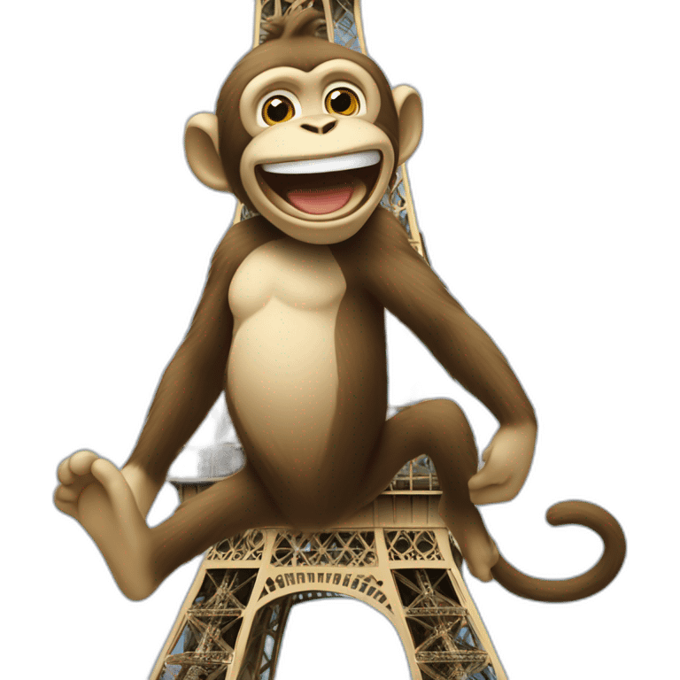 dancing monkey on eifel tower emoji