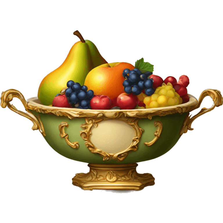 vintage rococo bowl of fruit emoji