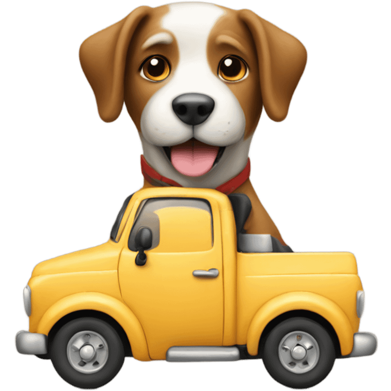 Dog driving a truck emoji