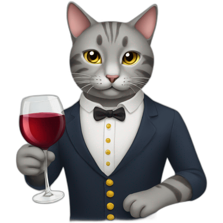 cat drinking wine emoji