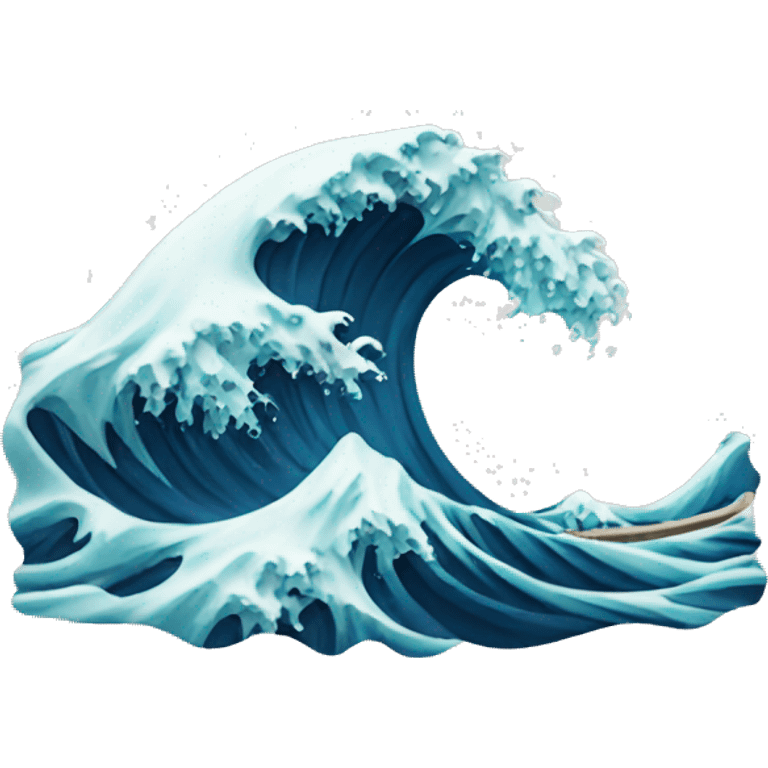 Wave with waste floating emoji