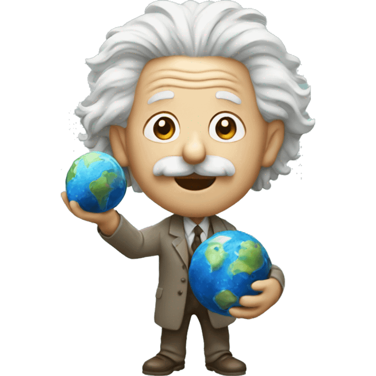 albert einstein holding earth in his hand emoji