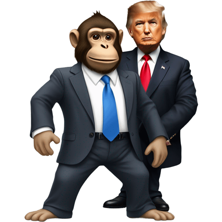 Monkey with Donald Trump  emoji