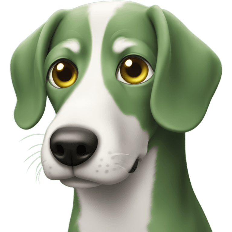 Perro salchicha arlequín de ojos verdes  emoji