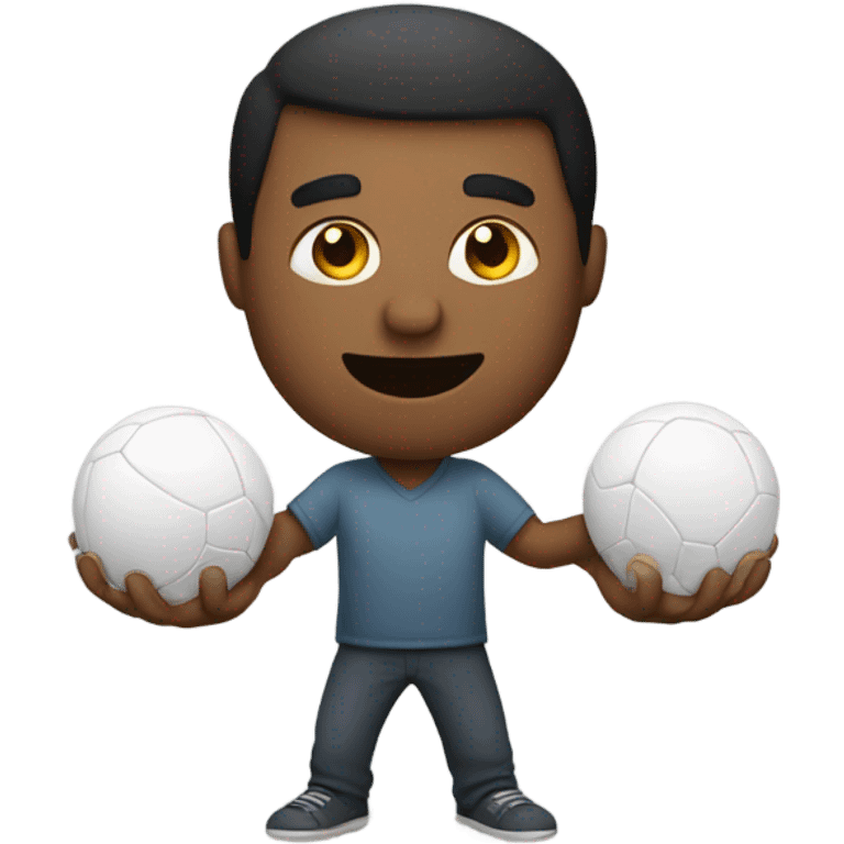 Man holding two balls emoji