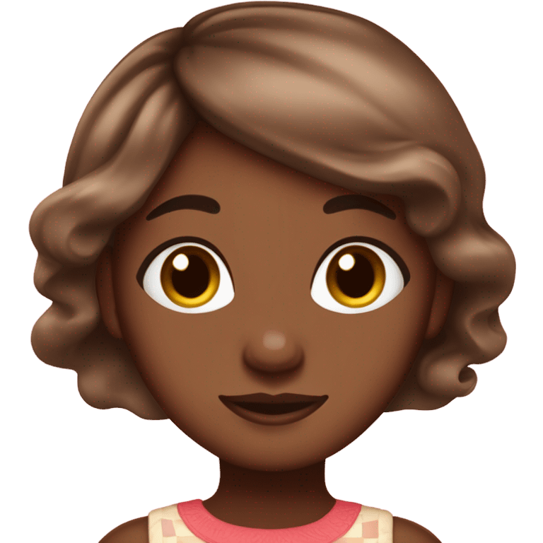 brown girl with neapolitan hair and side bangs  emoji