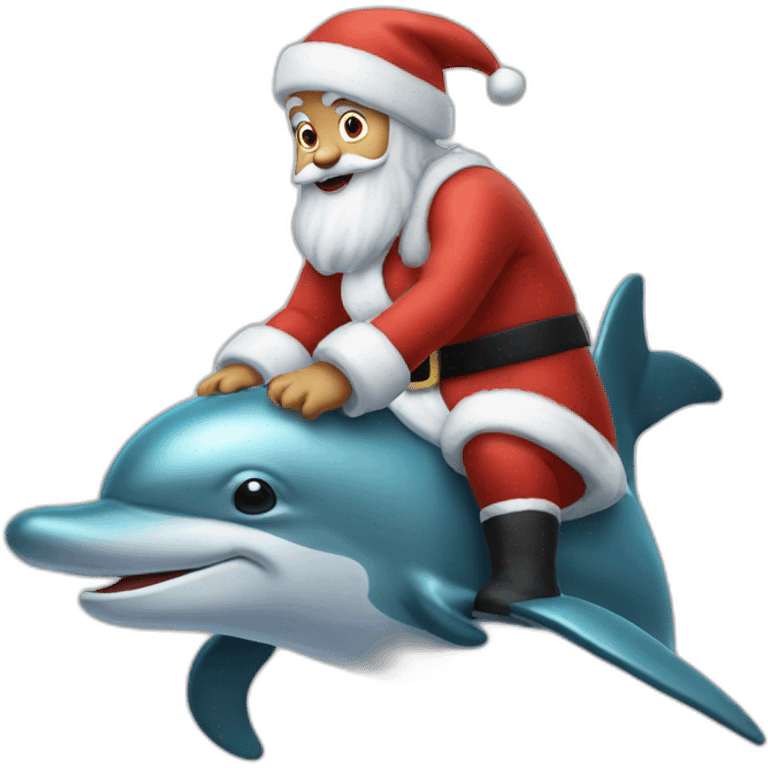 santa-riding-dolphin emoji