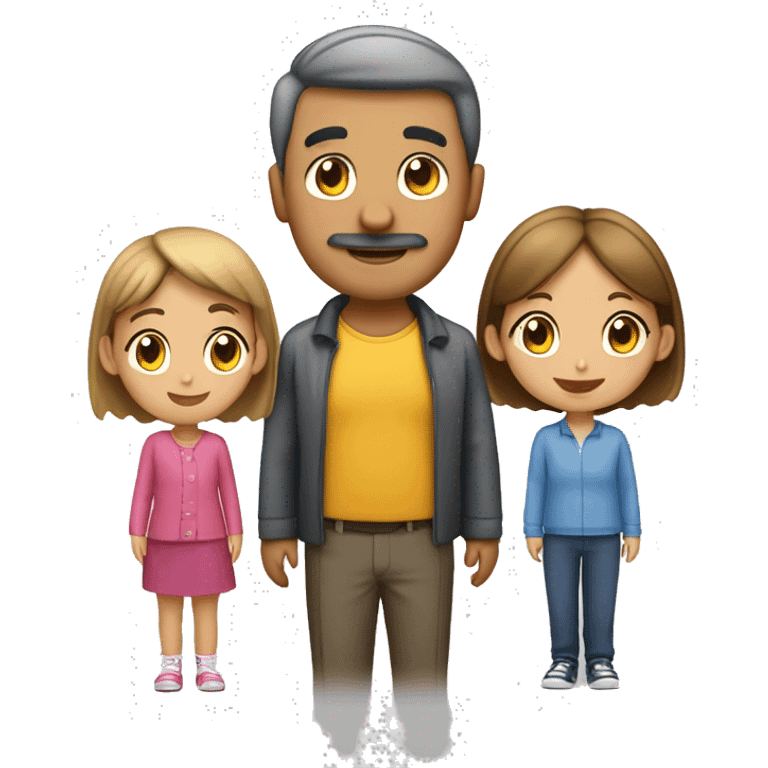 Familia 2 niñas 1 padre y 1 madre emoji