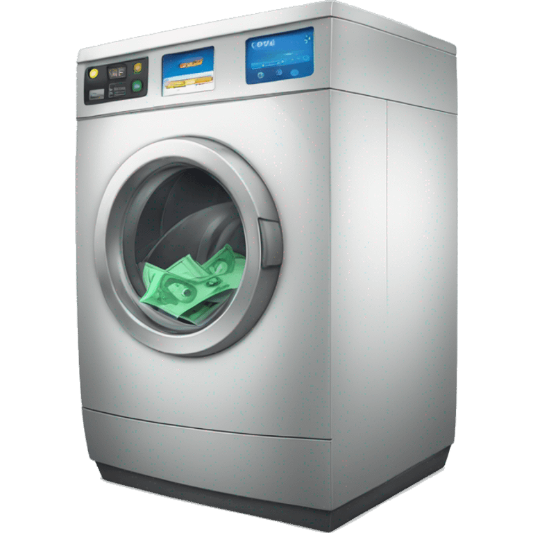 laundry machine with money in it emoji