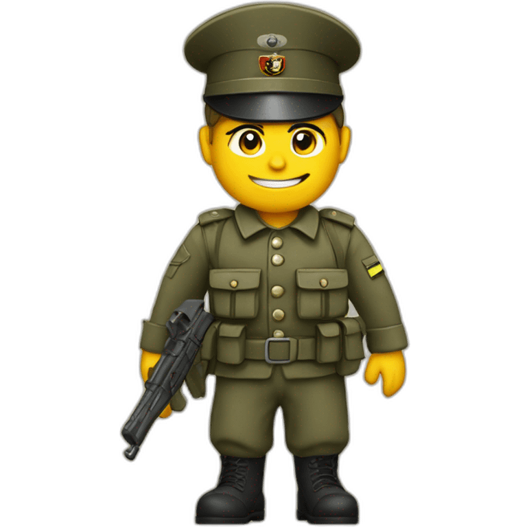 german soldier, who points his hand forward, with an emblem on him hat emoji