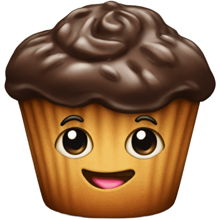 Muffin with chocolate emoji