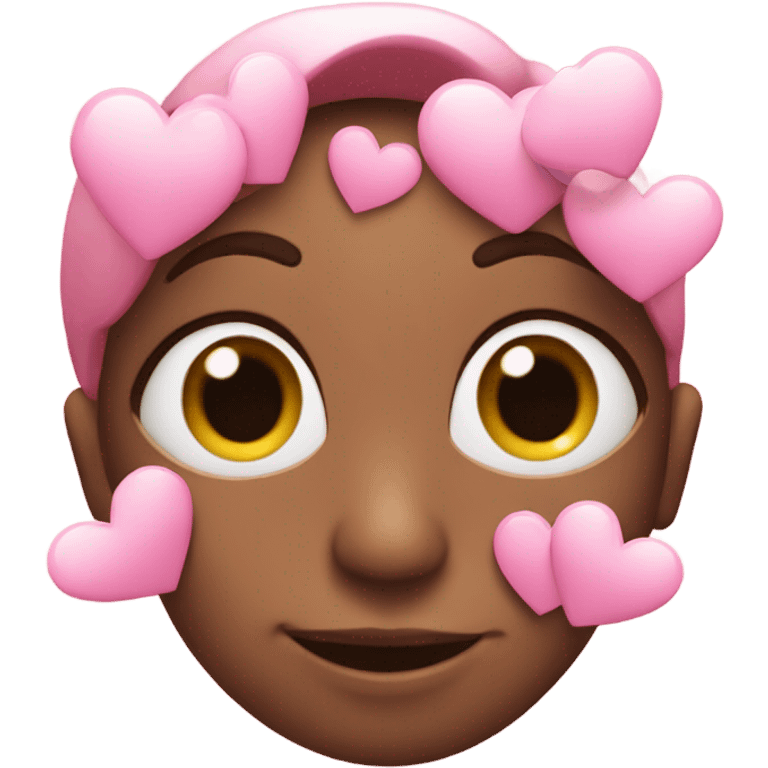 heart eyes emoji with pink hearts around the head  emoji