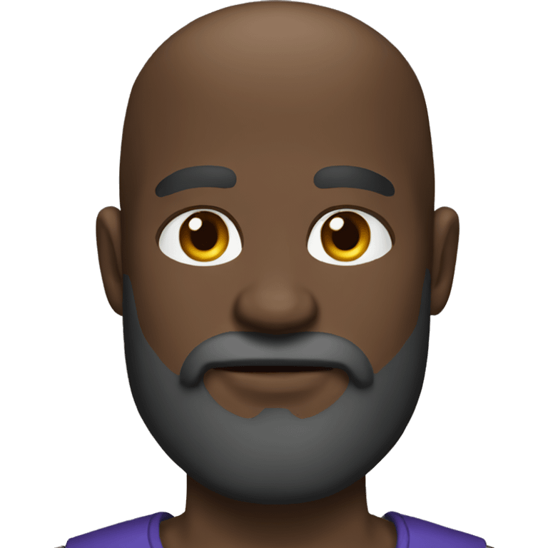 dark-skinned, bearded, bald, boxe emoji