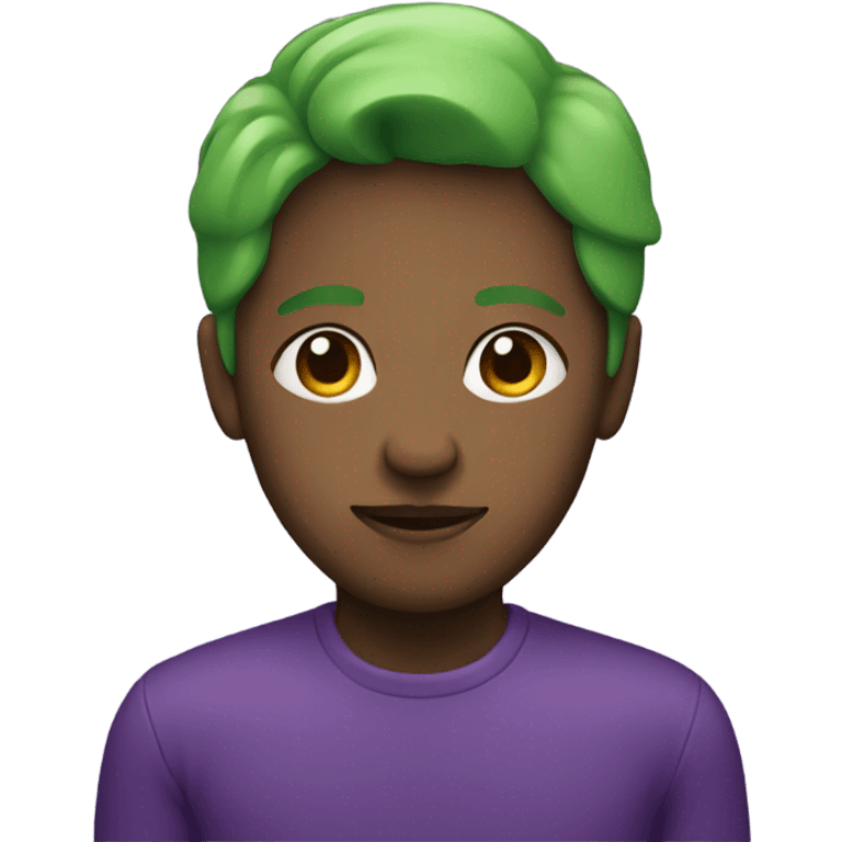 Purple and green human  emoji