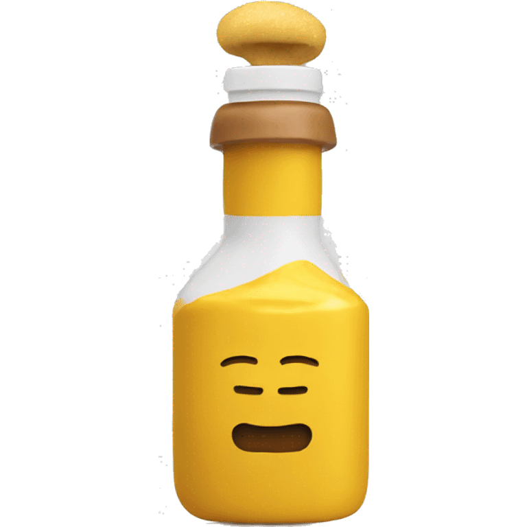 Mustard bottle in a top hot emoji