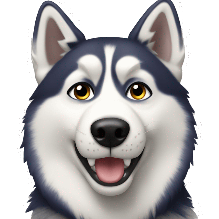 A husky taking a selfie emoji