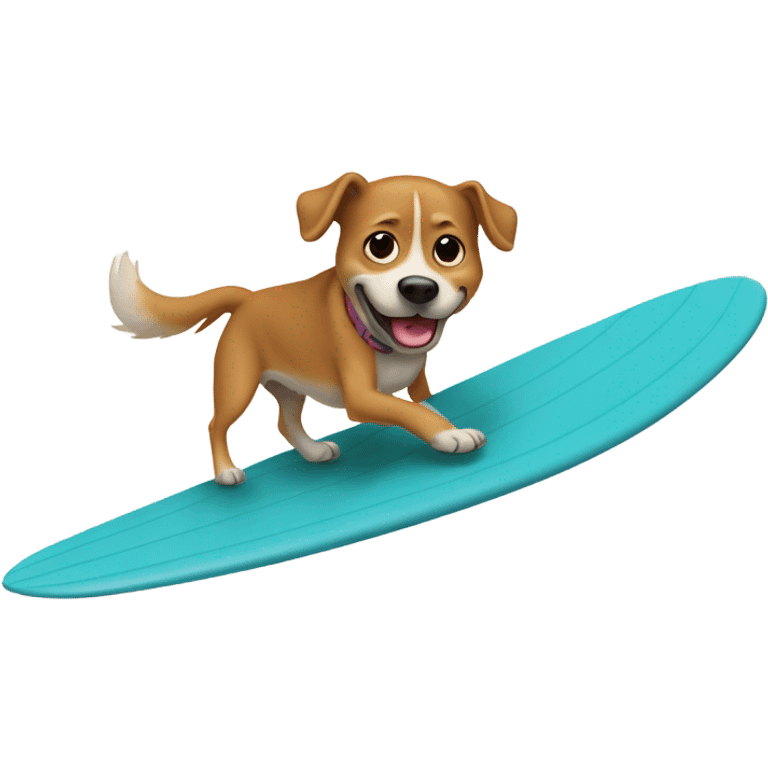 Chien qui danse sur un surf emoji