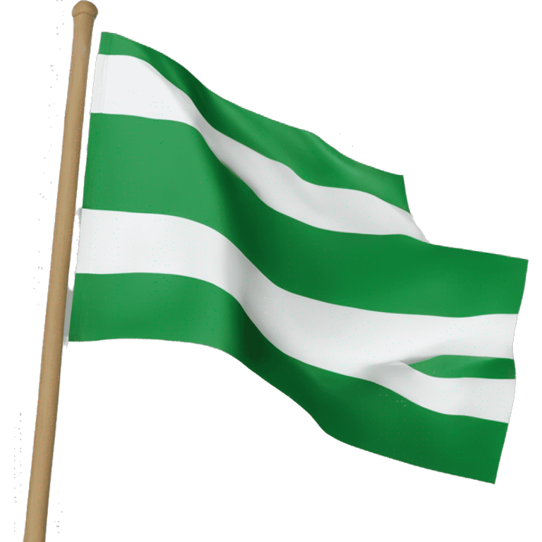 3 horizontal lines flag green white and black in a stick  emoji