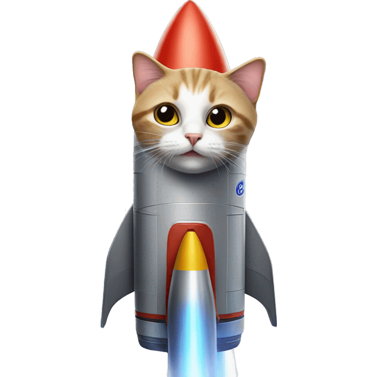 Cat on the rocket emoji