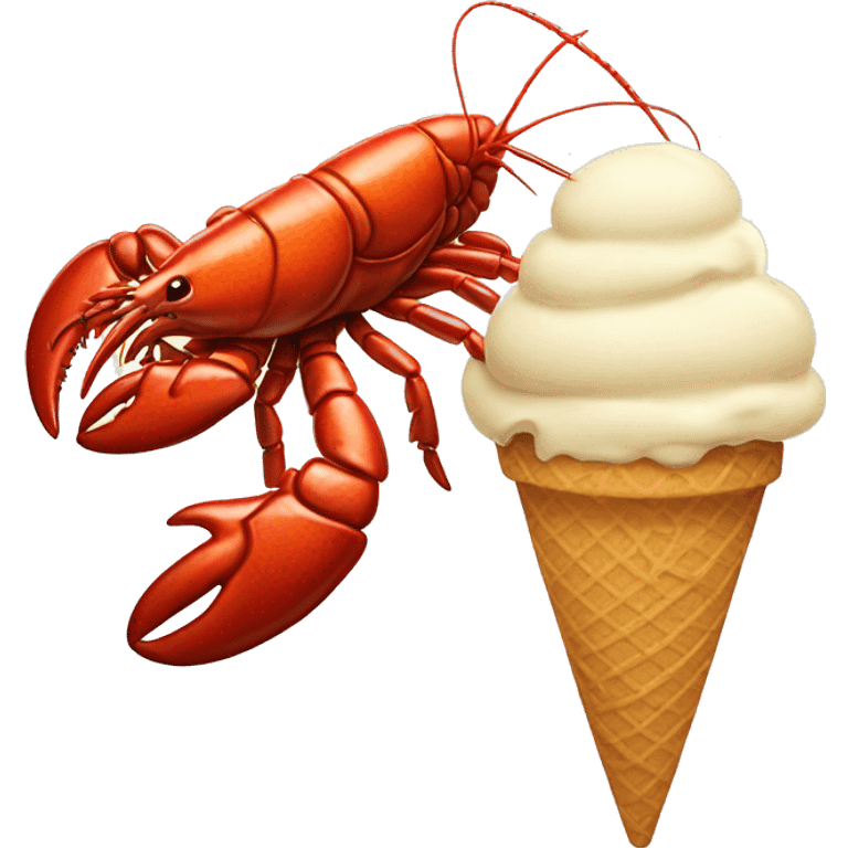 Lobster eating ice cream emoji