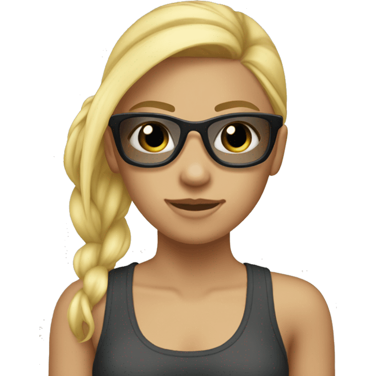 18 year old, Female, Blonde, Pony tail, beach clothes, sungasses emoji