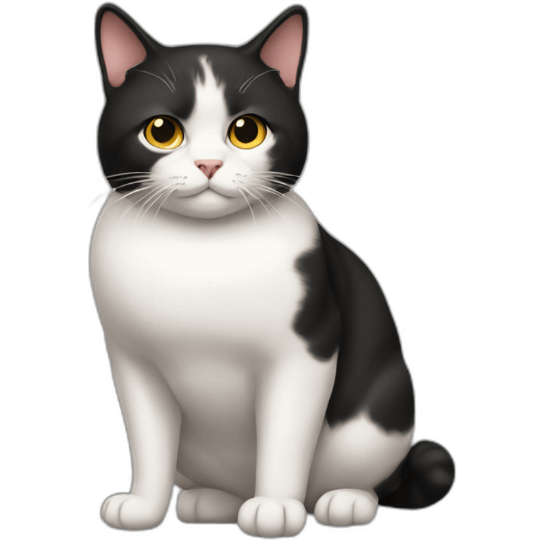 Cat black fat emoji