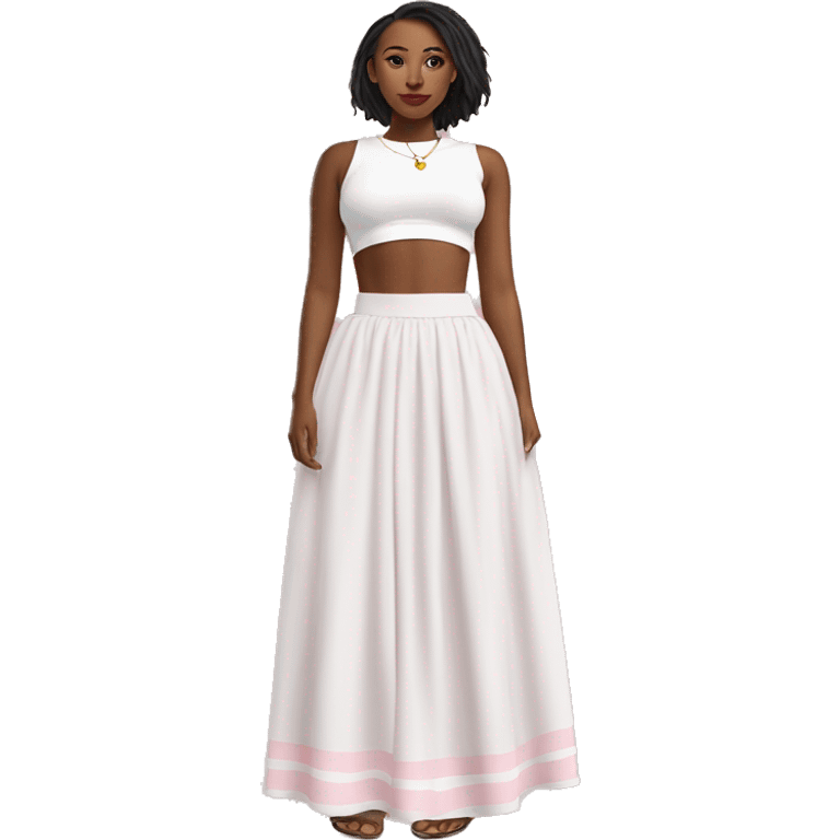 white with soft pink accents Maxi skirt emoji