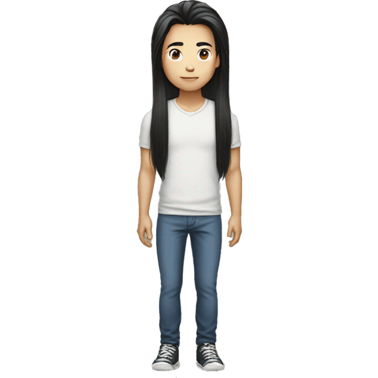 long hair asian boy  emoji