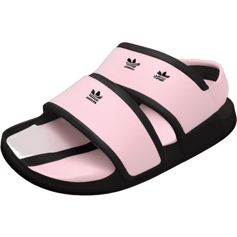 adidas adilettes sandals comfort pink cloud and black emoji