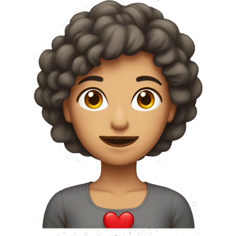 una mujer de pelo corto con el corazon roto emoji