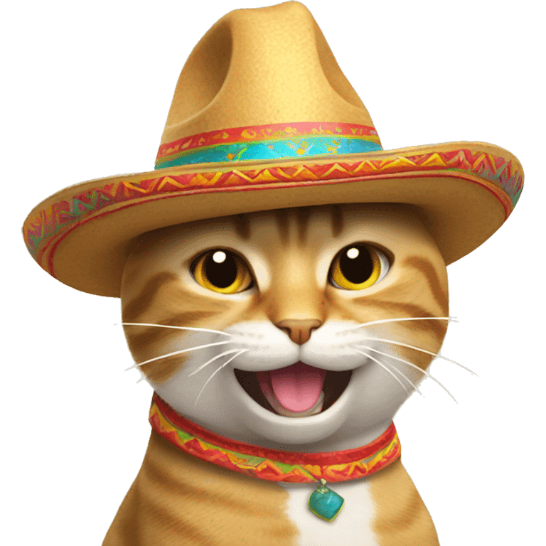 Thumbs up cat wearing sombrero  emoji