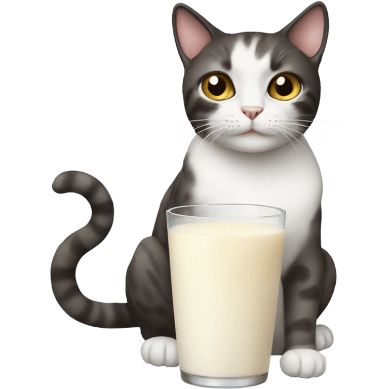 Cat with milk  emoji