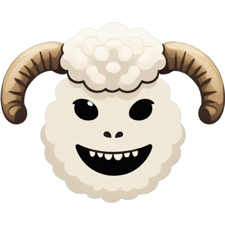 alien head with sheep horn emoji