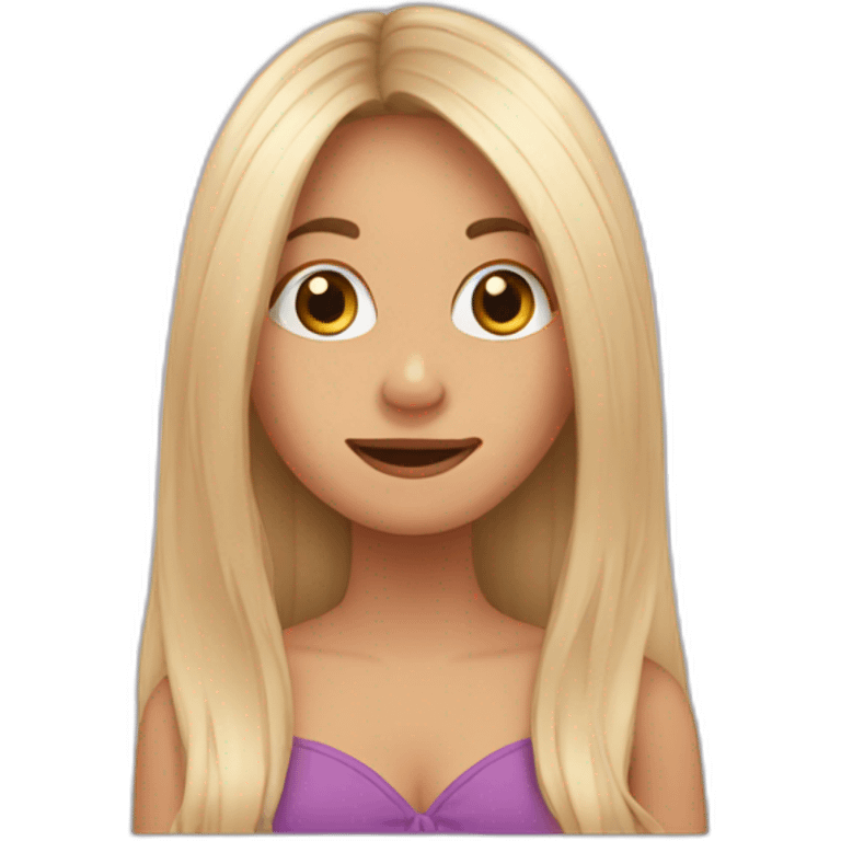 long hair girl with hand on her face emoji