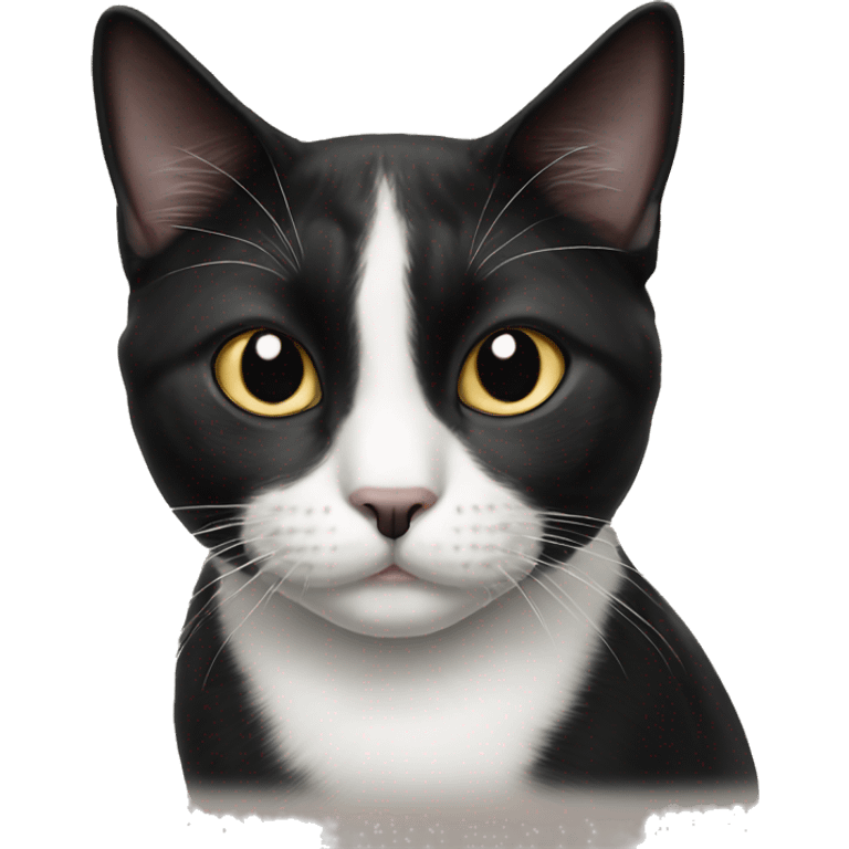 Tuxedo cat with black and white nose emoji