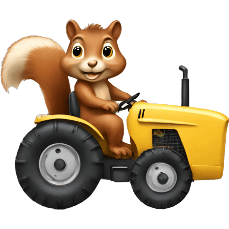 Squirrel riding tractor emoji