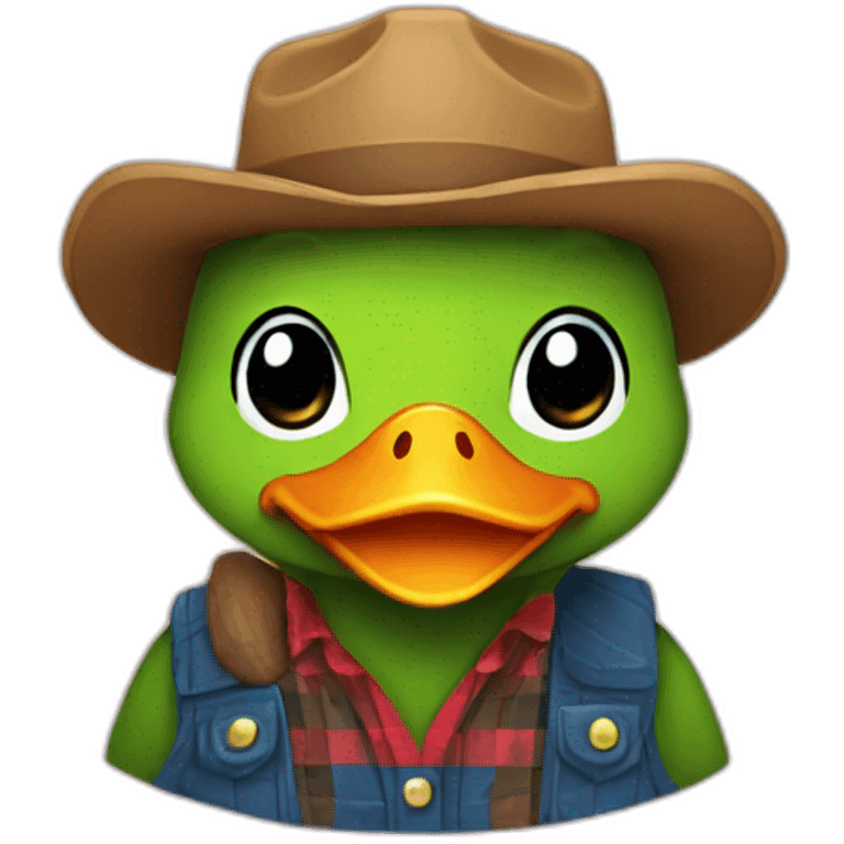 cute duck as lumberjack emoji