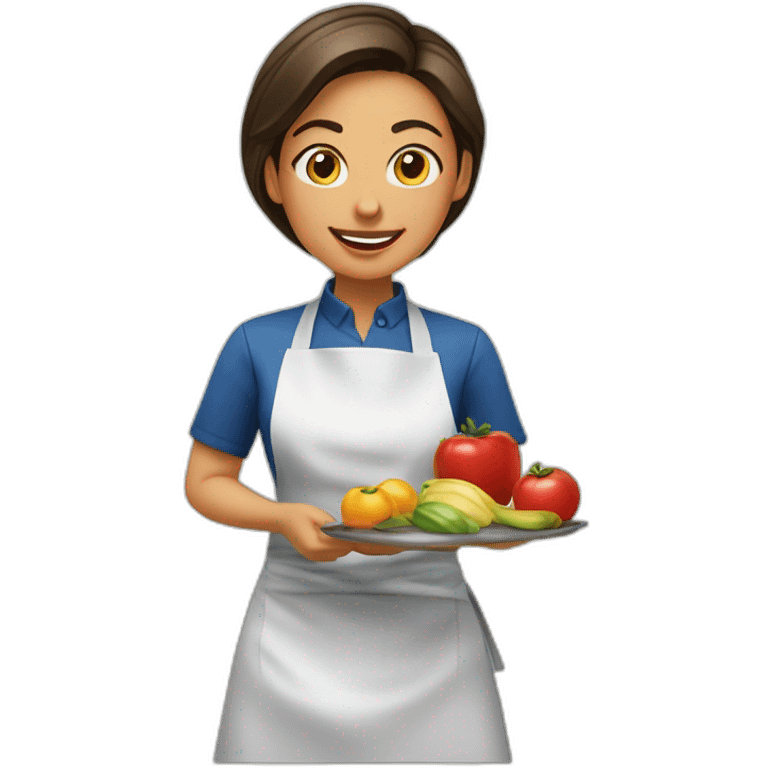 Mujer cocinando con delantal emoji