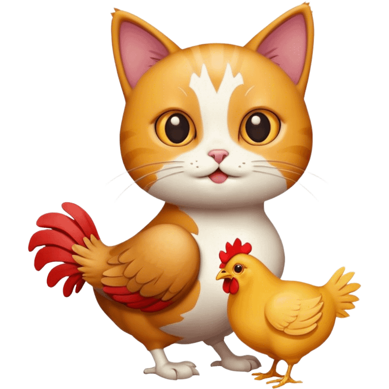 cat with chicken emoji