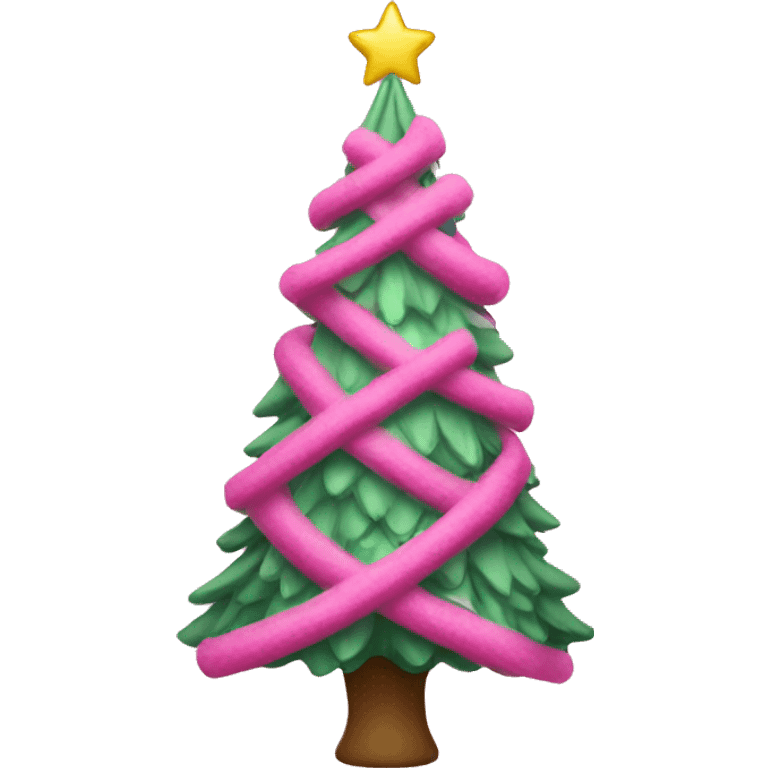 Pink Christmas tree  emoji