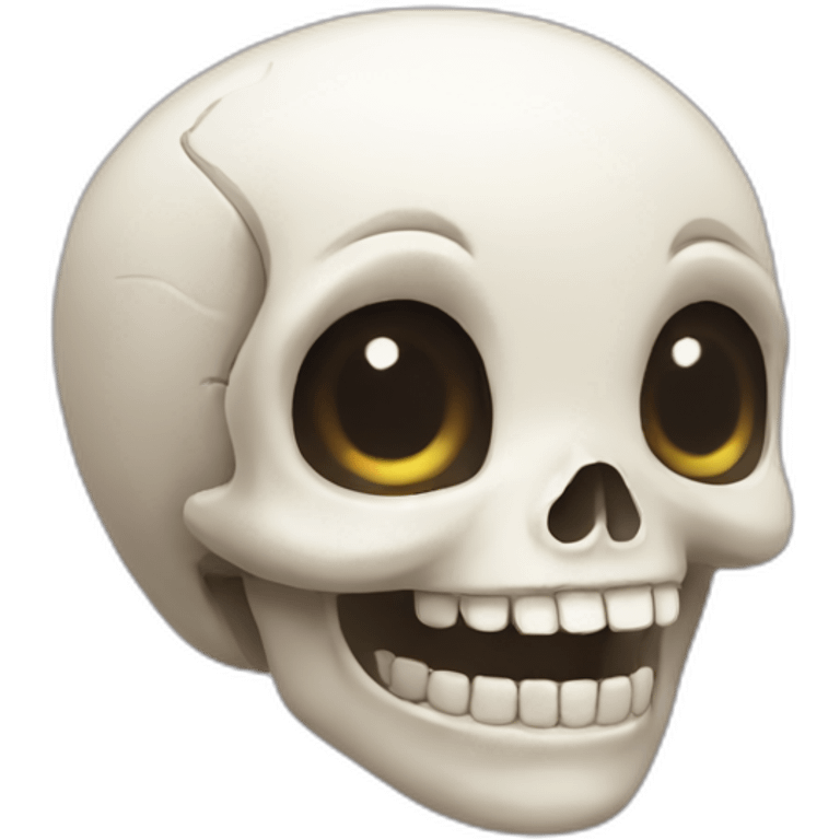 Cute kawai happy female skull emoji